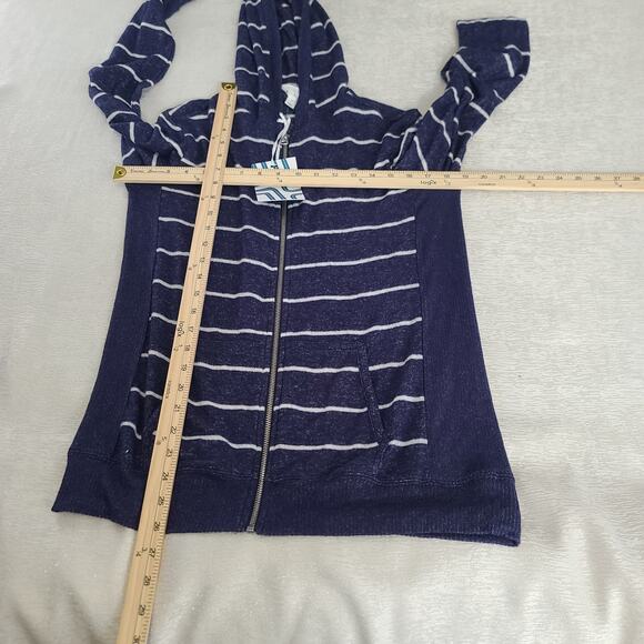 Market & Spruce Stitch Fix Navy & White Zip-Up Sweater Size Medium nautical Cozy - Picture 3 of 6